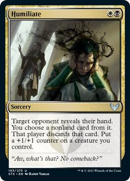 Humiliate 193 card from Strixhaven: School of Mages