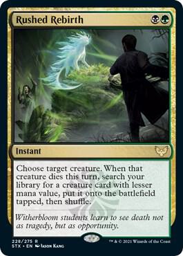 Rushed Rebirth 228 card from Strixhaven: School of Mages