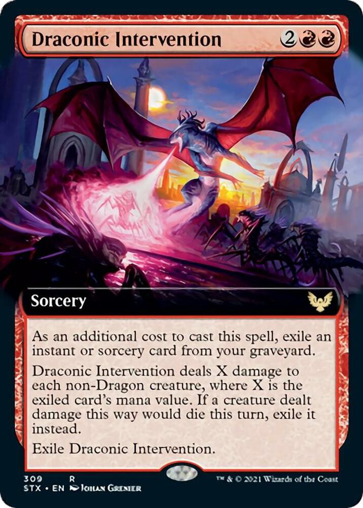Draconic Intervention (Extended Art) 309 card from Strixhaven: School of Mages