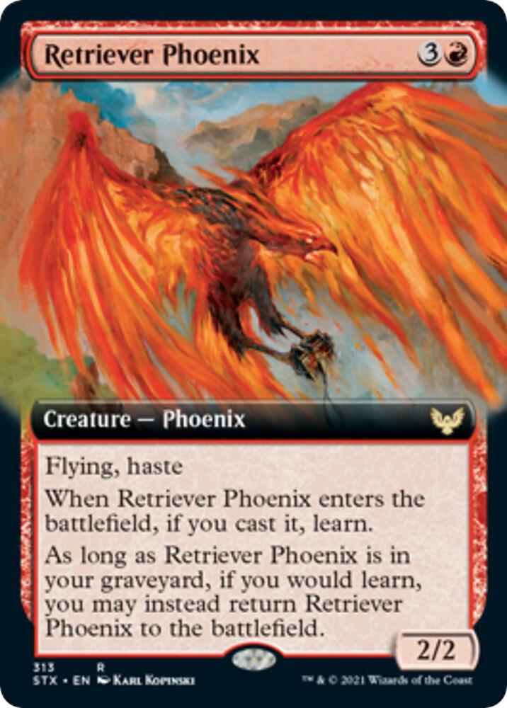 Retriever Phoenix (Extended Art) 313 card from Strixhaven: School of Mages