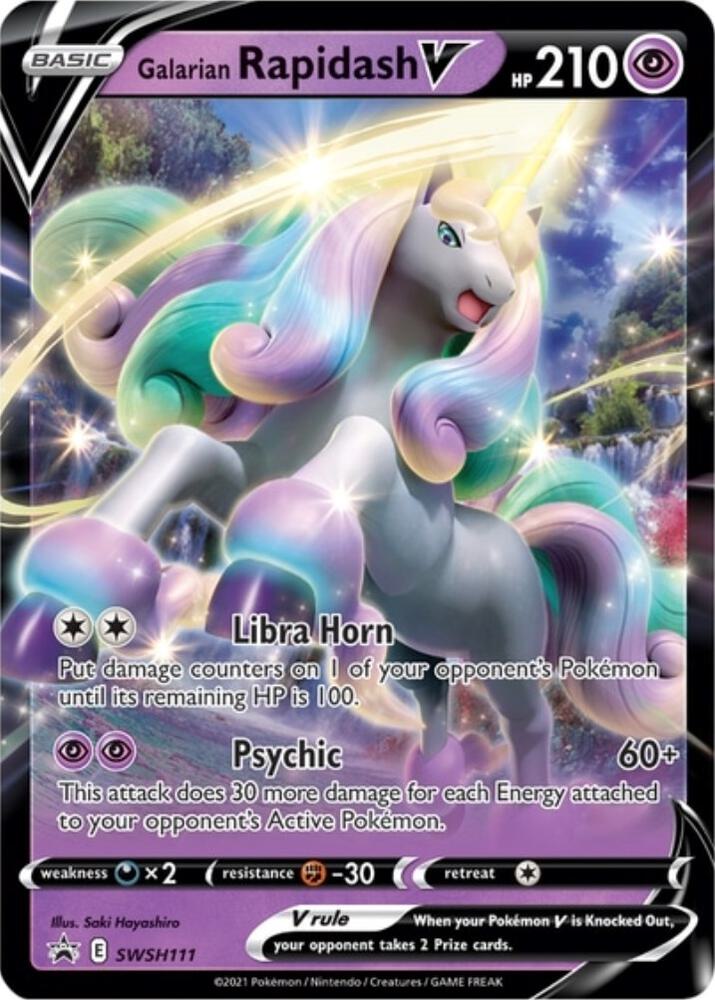 Galarian Rapidash V SWSH111 card from SWSH: Sword & Shield Promo Cards