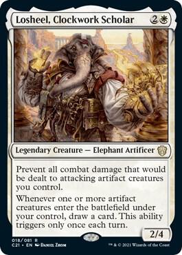 Losheel, Clockwork Scholar 18 card from Commander 2021