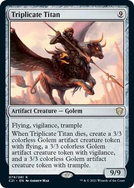 Triplicate Titan 79 card from Commander 2021