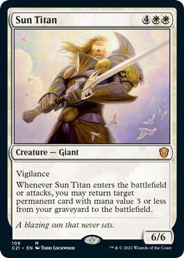 Sun Titan 106 card from Commander 2021