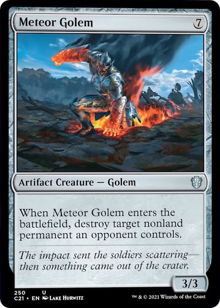 Meteor Golem 250 card from Commander 2021