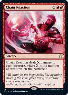 Chain Reaction 161 card from Commander 2021