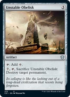 Unstable Obelisk 272 card from Commander 2021