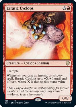 Erratic Cyclops 166 card from Commander 2021