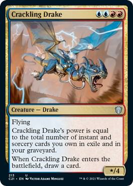 Crackling Drake 213 card from Commander 2021