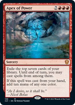 Apex of Power 158 card from Commander 2021