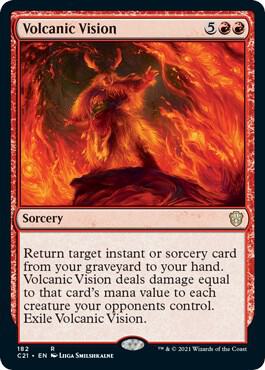 Volcanic Vision 182 card from Commander 2021