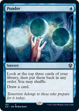 Ponder 125 card from Commander 2021