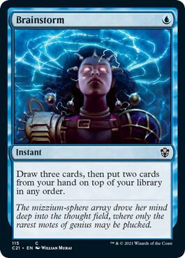 Brainstorm 115 card from Commander 2021