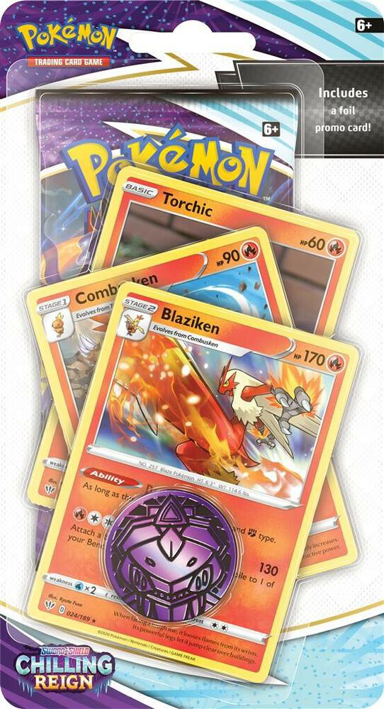 Chilling Reign Premium Checklane Blister [Blaziken] card from SWSH06: Chilling Reign