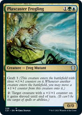 Plaxcaster Frogling 226 card from Commander 2021