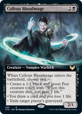Callous Bloodmage (Extended Art) 302 card from Strixhaven: School of Mages