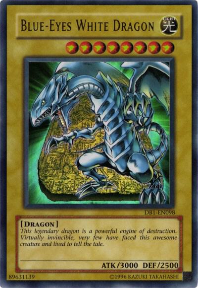Blue-Eyes White Dragon DB1-EN098 card from Dark Beginning 1