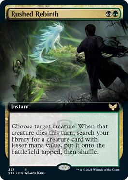 Rushed Rebirth (Extended Art) 351 card from Strixhaven: School of Mages