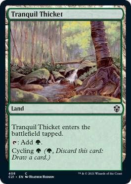 Tranquil Thicket 408 card from Commander 2021