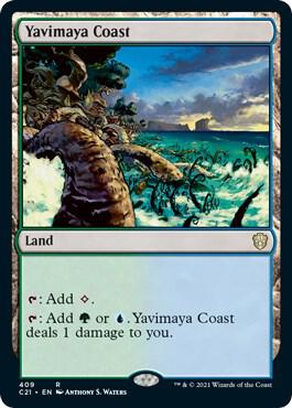 Yavimaya Coast 409 card from Commander 2021
