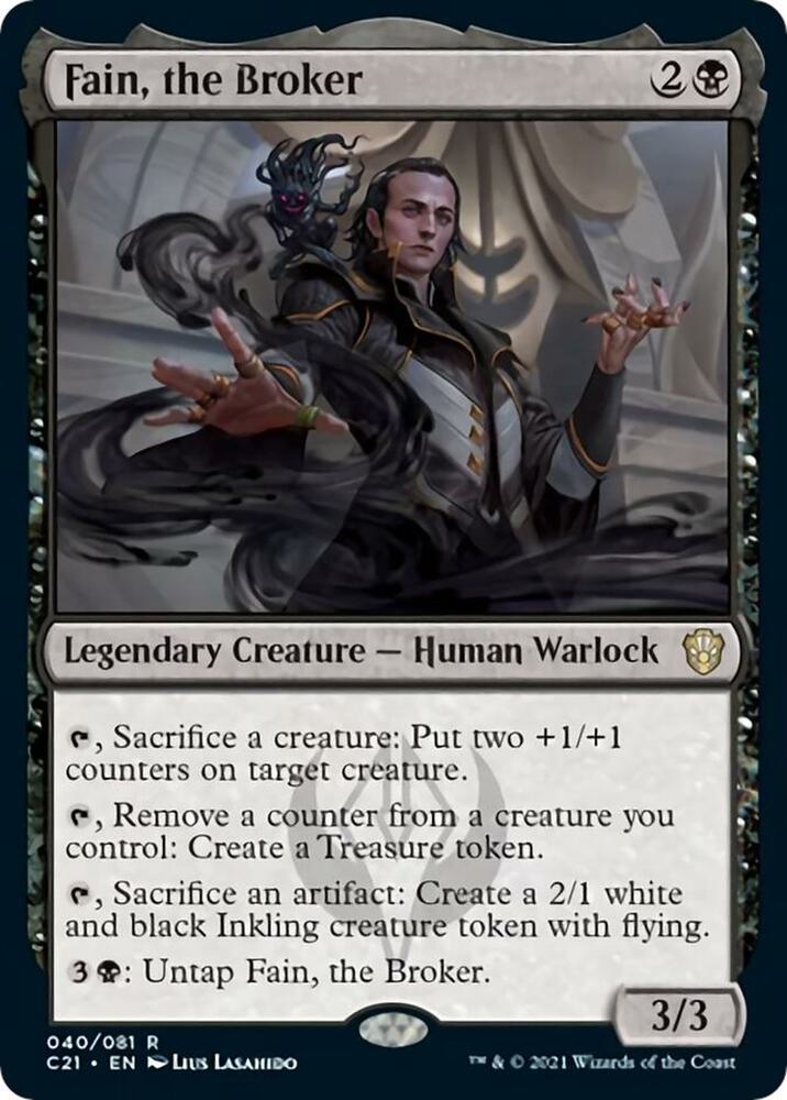 Fain, the Broker 40 card from Commander 2021