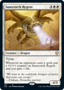 Sunscorch Regent 107 card from Commander 2021
