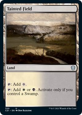 Tainted Field 320 card from Commander 2021