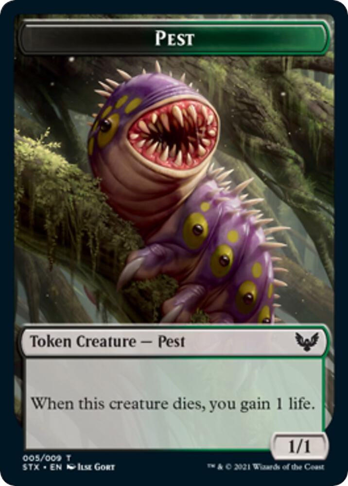 Pest Token 5 card from Strixhaven: School of Mages