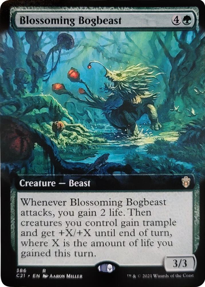 Blossoming Bogbeast (Extended Art) 386 card from Commander 2021