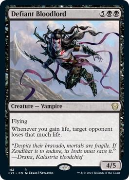 Defiant Bloodlord 142 card from Commander 2021