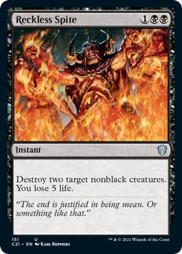 Reckless Spite 151 card from Commander 2021