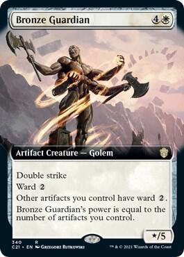 Bronze Guardian (Extended Art) 340 card from Commander 2021