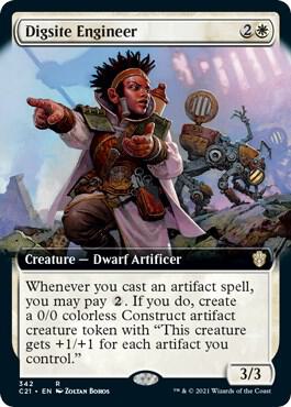 Digsite Engineer (Extended Art) 342 card from Commander 2021