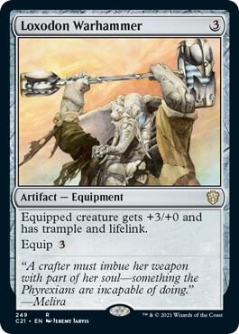 Loxodon Warhammer 249 card from Commander 2021