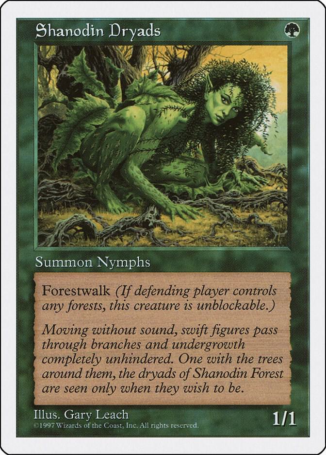Shanodin Dryads card from Fifth Edition