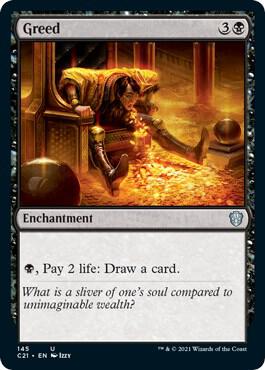 Greed 145 card from Commander 2021