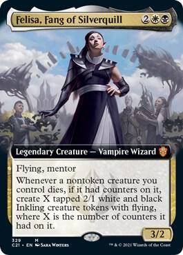 Felisa, Fang of Silverquill (Extended Art) 329 card from Commander 2021