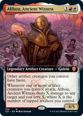 Alibou, Ancient Witness (Extended Art) 334 card from Commander 2021