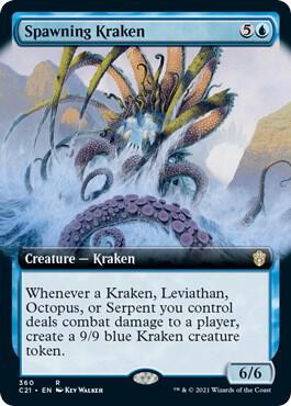 Spawning Kraken (Extended Art) 360 card from Commander 2021
