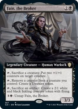 Fain, the Broker (Extended Art) 367 card from Commander 2021