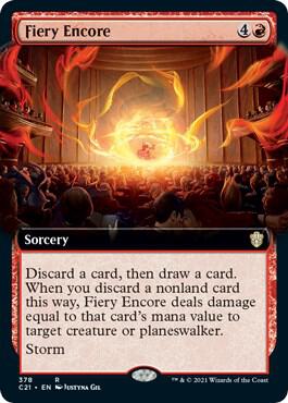 Fiery Encore (Extended Art) 378 card from Commander 2021