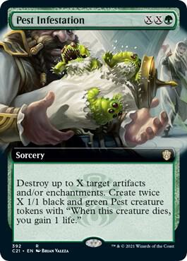 Pest Infestation (Extended Art) 392 card from Commander 2021
