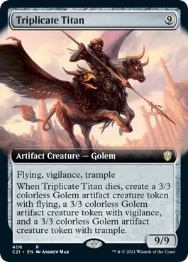 Triplicate Titan (Extended Art) 406 card from Commander 2021