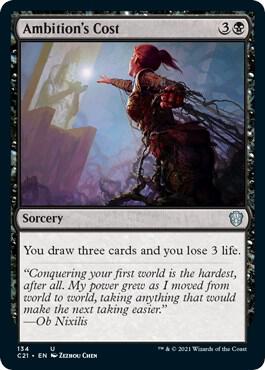 Ambition's Cost 134 card from Commander 2021