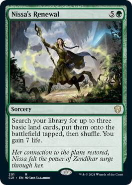 Nissa's Renewal 201 card from Commander 2021