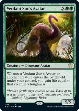 Verdant Sun's Avatar 208 card from Commander 2021