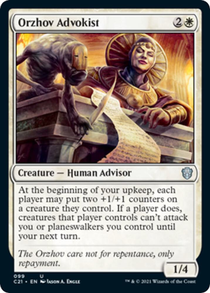 Orzhov Advokist 99 card from Commander 2021