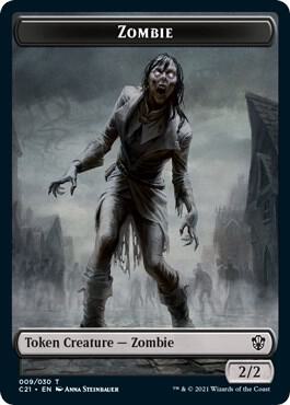 Zombie // Spirit Double-Sided Token 9 // 21 card from Commander 2021