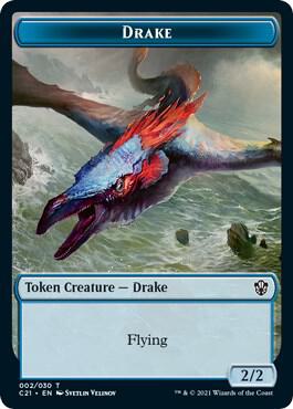 Drake // Elemental Double-sided Token 2 // 2 card from Commander 2021