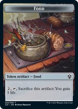Food // Saproling Double-Sided Token 24 // 18 card from Commander 2021